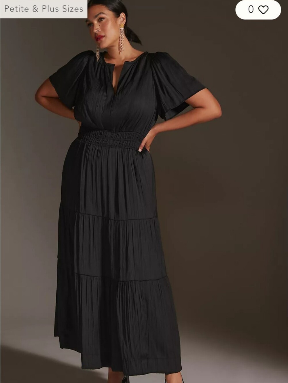 Anthropologie Sommerset Black Satin Maxi Dress
